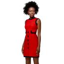 MARMALADE 1960s Black Trim Red Mod Dress 