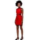MARMALADE 1960s Black Trim Red Mod Dress 