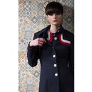 MARMALADE Retro 60s Mod Airline Dress in Navy