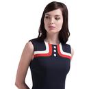MARMALADE Retro 60s Mod Airline Dress in Navy