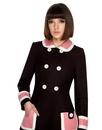 MARMALADE 60s Mod Pink Collar Double Breasted Coat