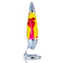 Mathmos Neo Table Top Lava Lamp in Silver Chrome with Yellow and Pink Lava