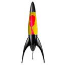 Mathmos Telstar Rocket Lava Lamp in Black with Yellow/Red Lava