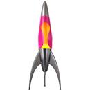 Mathmos Telstar Rocket Lava Lamp in Polished Silver with Pink/Yellow Lava