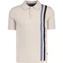 merc london mens adam retro racer stripe intarsia knit polo tshirt cream