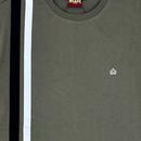 Belmont MERC Retro Mod Racing Stripe Tee Khaki