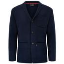 Merc Bende Retro Knitted Blazer in Navy 