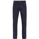 Merc Men's Bennie Retro Straight Leg Cord Trousers in Navy