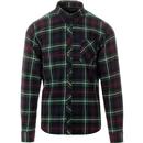 merc brodick flannel check shirt navy