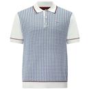 Merc Cavendish Dogtooth Jacquard Polo Shirt in Off white