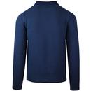 Collier MERC 1960s Mod Waffle Knit Polo Top (Navy)