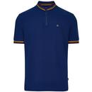 Merc Colliford Retro Tipped Zip Neck Cycling Top in Navy 1923202