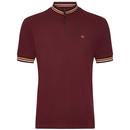 Merc Colliford Pique Tipped Cycling Top in Burgundy