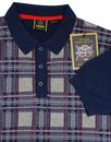 Derek MERC 60s Mod Tartan Check Knitted Polo Shirt