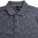 Dalmeny MERC Retro Mod Dot Print Polo (Steel Blue)