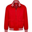 Merc Dunston Retro Mod Tipped Harrington Jacket in Red