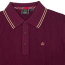 Edmund Merc Mod Twin Tipped Waffle Knit Polo Wine