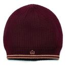 Merc Retro Textured Knit Elbert Beanie hat in Burgundy