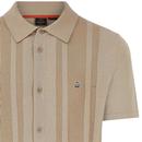 Elsted Merc Retro Textured Stripe Knit Shirt Beige