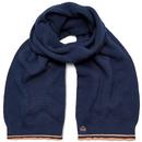 Merc Retro Fowler Textured Winter Scarf in Navy