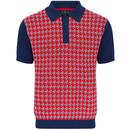 Gascoigne Merc Jacquard Knit Houndstooth Polo (DB)