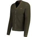 Grayson Merc Retro Waffle Knit Cardigan Ivy Green