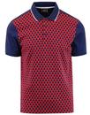Gunner MERC 1960s Mod Diamond Jacquard Polo Shirt