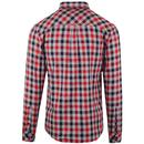 Hamlet MERC Retro Mod Flannel Check Shirt NAVY/RED