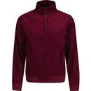 merc mens highbury cord zip harrington jacket wine red