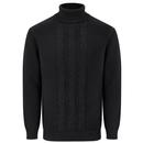 Merc Hunden Retro Cable Knit Roll Neck Jumper in Black