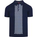 Jarvis MERC 60s Mod Checkerboard Knit Polo (Navy)