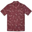 Merc Joey Camp Collar Floral Short Sleeve Shirt in Burgundy 1525101 003 Main Photo