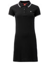 Kara MERC Retro Mod Tipped Pique Polo Dress BLACK