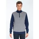 Lockhill MERC Retro Mod Dogtooth Knitted Zip Top N