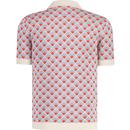 Marcus Merc Geo Sunburst Jacquard Knit Polo Shirt 