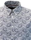 Patcham MERC Retro 60s Mod Monotone Paisley Shirt