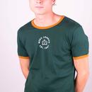 Penryn MERC Retro 70s Logo Ringer T-Shirt in Green