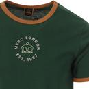 Penryn MERC Retro 70s Logo Ringer T-Shirt in Green