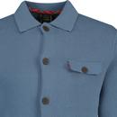 Rathbone Merc Retro Milano Knit Overshirt Blue