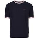 Merc Redbridge Retro Mod Tipped Ringer T-shirt in Black 1721202