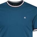 Redbridge Merc Retro Mod Tipped Tee (Petrol Blue)