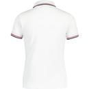 Rita MERC Retro Mod Tipped Pique Polo Shirt WHITE