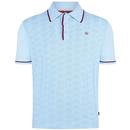 Merc Smith Mod Cable Knit Tipped Polo Shirt in Sky