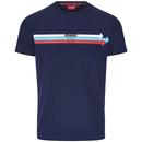 Merc Teon Arrow Stripe Mod T-shirt in Navy