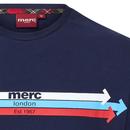 Teon Merc Retro Arrow Stripe Crew T-shirt (Navy)