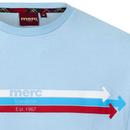 Teon Merc Retro Arrow Stripe Crew T-shirt (Sky)