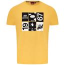 Merc Wallis 1967 Photo Graphic Retro Logo T-shirt in Ochre
