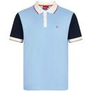 Merc Wilbury Retro Mod Pique Polo Shirt in Sky Blue