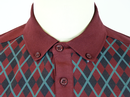 Nifty MERC Retro 60s Argyle Print Mod Polo Shirt B