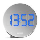 Newgate Clocks Space Hotel Spheratron Circular Retro Digital Alarm Clock in White and Blue